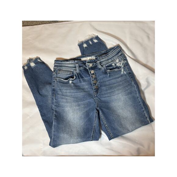 Bridge by GLY High Rise Ankle Skinny Jeans W 29 Button Fly - Picture 3 of 8